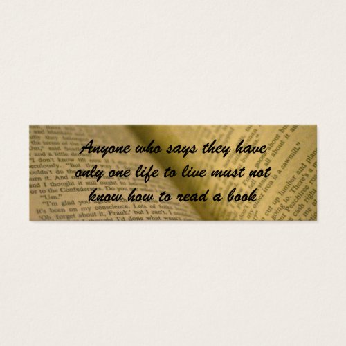book lover's bookmark business card templates
