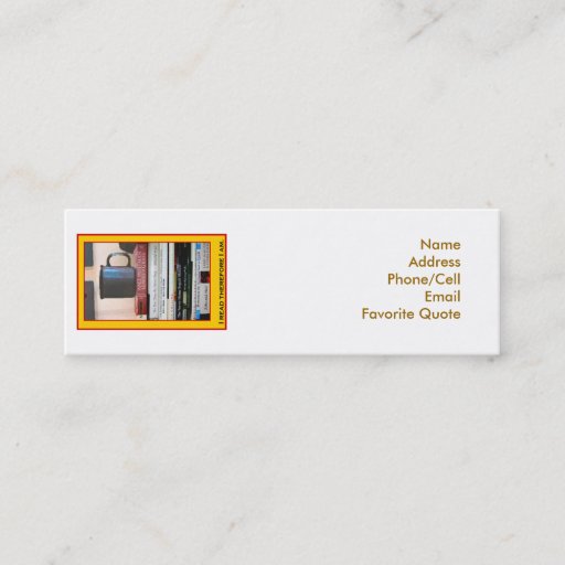 Customizable Book-Lover's Bookmark Business Card