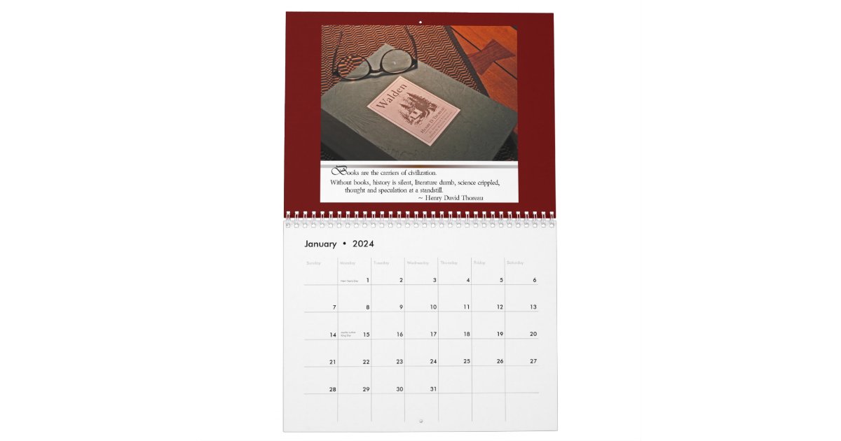 Book lovers calendar Zazzle