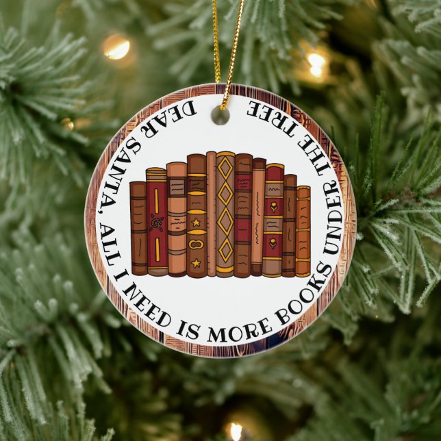 Book Lover's Christmas  Ceramic Ornament (Tree)