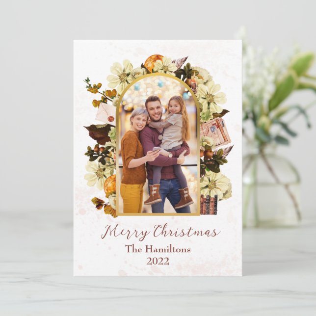 Book Lovers Christmas Photo Card (Standing Front)