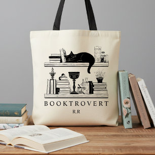 Book Lover's Cozy Academia Booktrovert Monogram Tote Bag