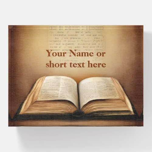 Book lovers design with vintage style _ add text paperweight