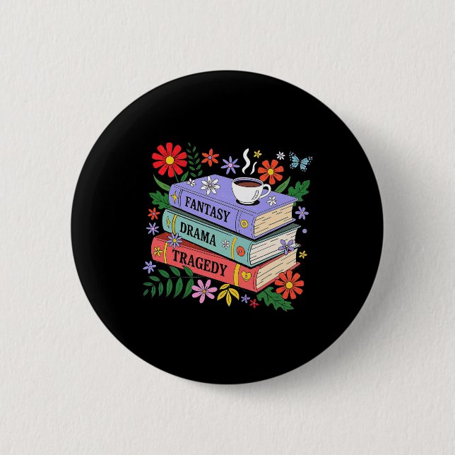 Book Lovers Fantasy Drama Tragedy Subtle 8647 Trum Button (Front)