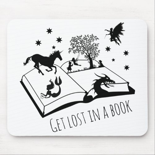 Book Lovers Get Lost in a Book Art Mouse Pad