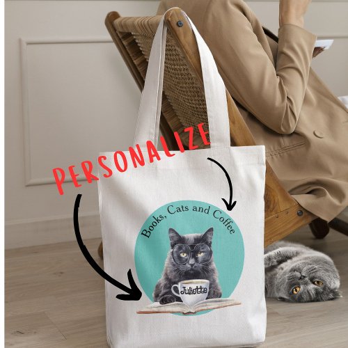 Book lovers gift books bag bookworm cat lover