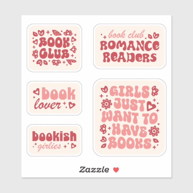 Book lovers girls club quotes pack sticker (Sheet)