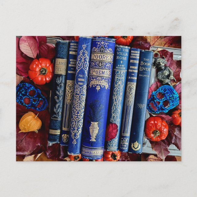 Book Lover's Halloween Postcard (Front)