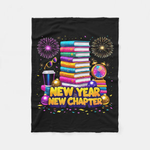 Book Lovers Happy New Year Chapter 2026 Bookworm F Fleece Blanket
