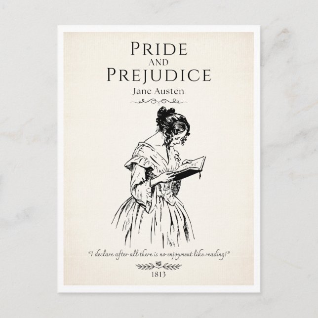 Book Lover's Jane Austen Reading Quote Postcard (Front)