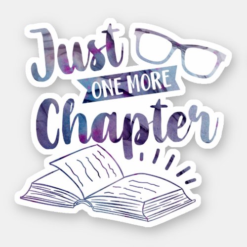 Book Lovers Just One More Chapter Purple Reading Sticker