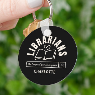 Book Lovers Librarian Funny Saying Gift Keychain