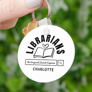 Book Lovers Librarian Funny Saying Gift Keychain
