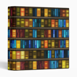 Book Lovers & Librarians Colorful Books on Shelf 3 Ring Binder