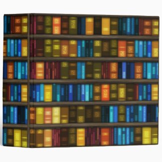Book Lovers & Librarians Colorful Books on Shelf Vinyl Binder