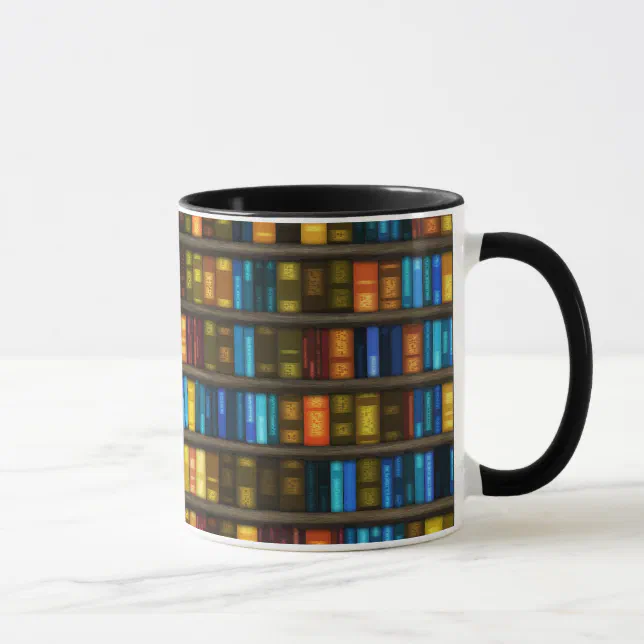 Book Lovers & Librarians Colorful Books on Shelf Mug | Zazzle