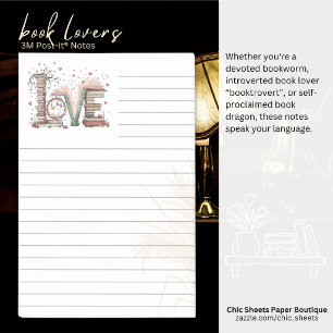 Book Lovers Lined 3M Post-it® Notes