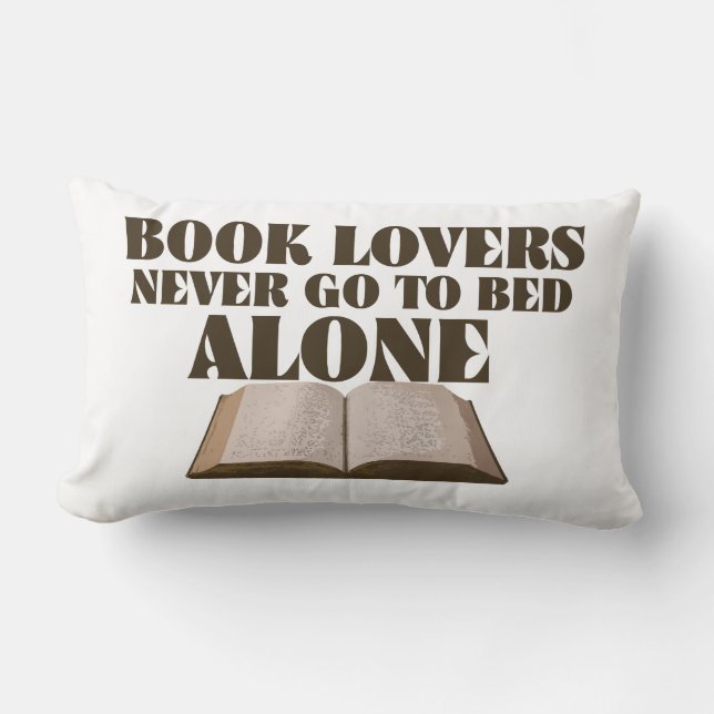 Book lovers never go to bed alone lumbar pillow (Front)