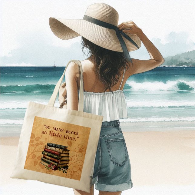 Book Lovers Quote So Many Books So Little Time Fun Tote Bag (Book Lovers Quote So Many Books So Little Time Fun Tote Bag)