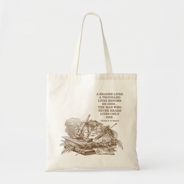 Book Lovers Reader's Quote Tote Bag (Front)