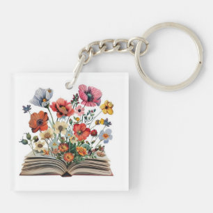 Book Lovers Readers Writers Bibliophiles Poets Keychain