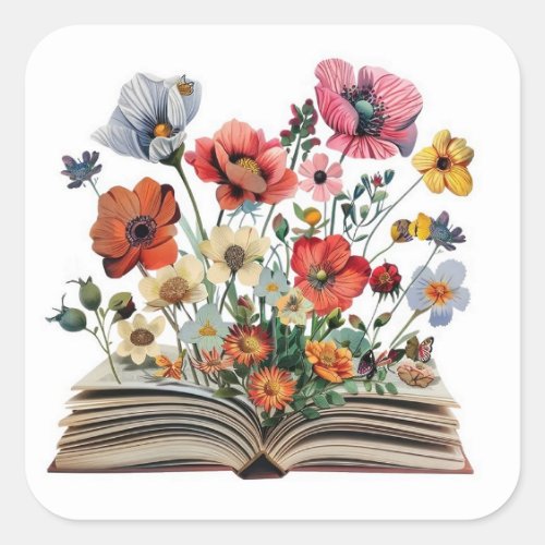 Book Lovers Readers Writers Bibliophiles Poets Square Sticker