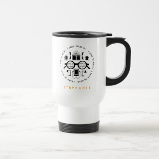 Book Lovers Reading Objects Pattern Travel Mug