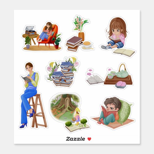 Book lovers stickers