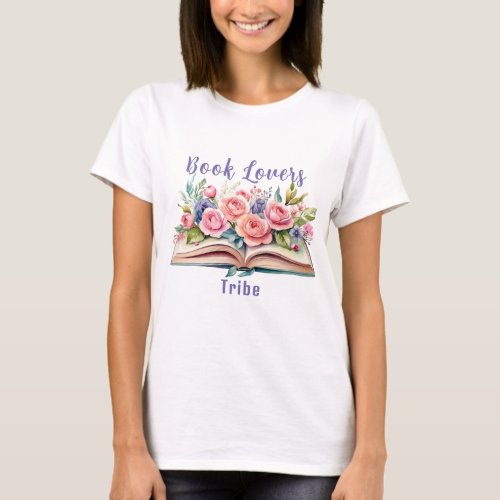 Book Lovers Tribe Pink Roses T_Shirt