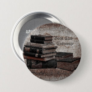 Book Lovers Vintage Book Club Button