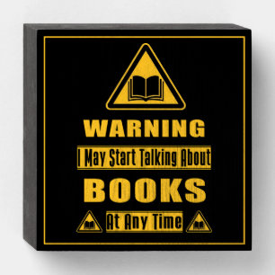 Book Lover's Warning Sign Black