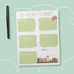 Book Lovers Weekly Planner Notepad