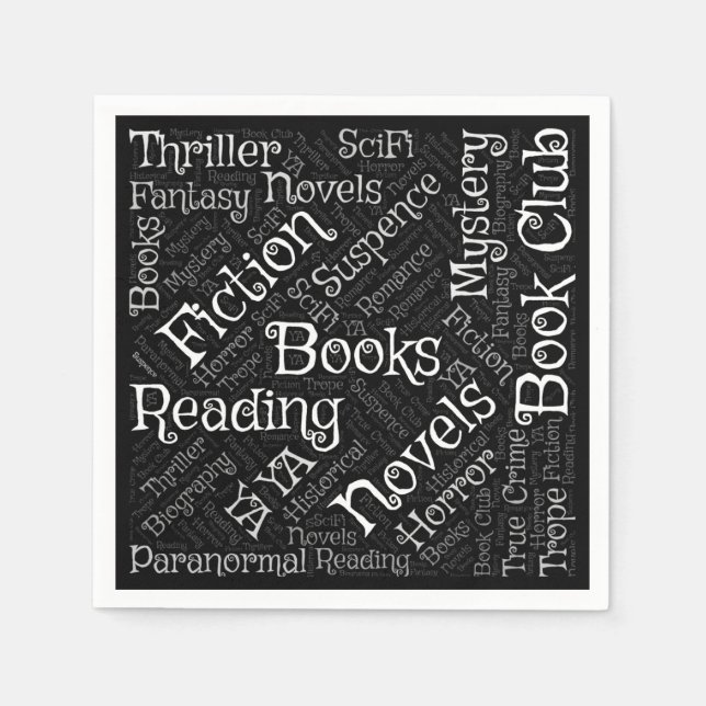 Book Lovers Word Cloud  Napkins (Front)