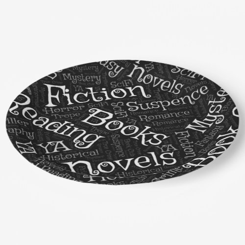 Book Lovers Word Cloud Paper Plates