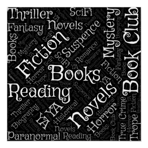 Book Lovers Word Cloud Poster