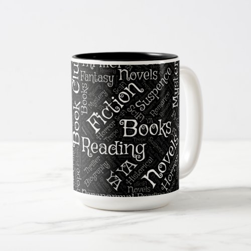 Book Lovers Word Cloud Two_Tone Coffee Mug