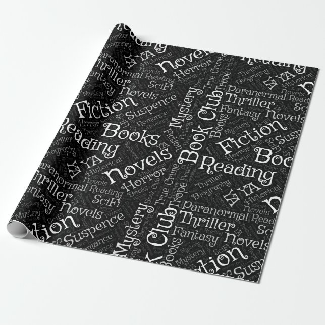 Book Lovers Word Cloud Wrapping Paper (Unrolled)