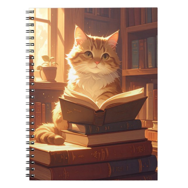 Book Loving Cat Journal Notebook (Front)