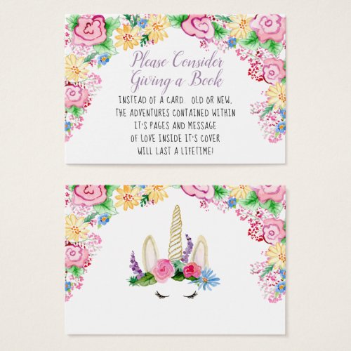 Book Magic Unicorn Watercolor Floral Baby Shower