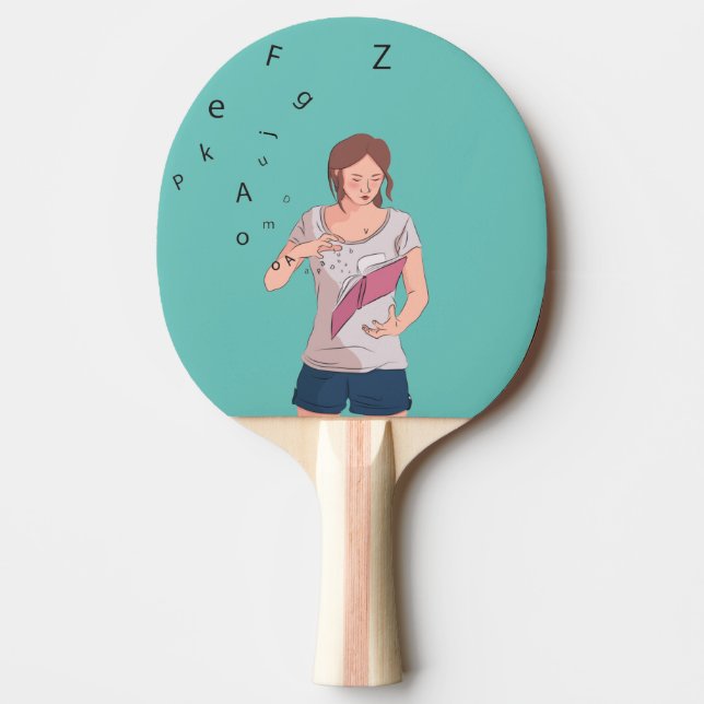 Book magician ping pong paddle (Front)