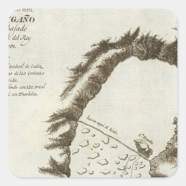 Book Map of Alaska Square Sticker (Front)