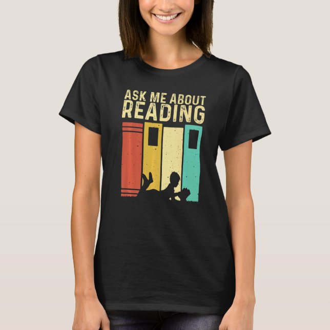 Book  Men Women Reading Readers Librarian T-Shirt (Front)