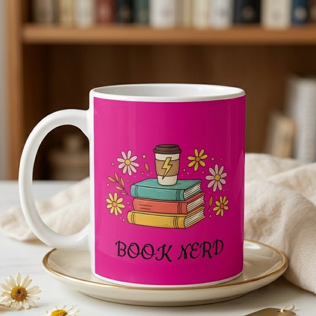 Book Nerd Aesthetic Stylish Elegant Gift Minimal  Coffee Mug (Creator Uploaded)
