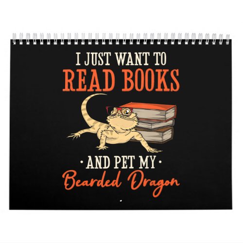 Book Nerd Book Lover Bearded Dragon T_Shirt Calendar