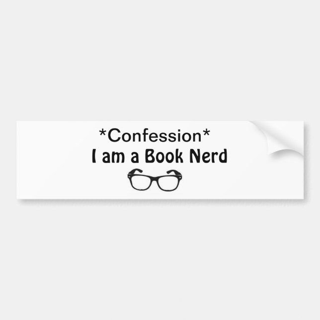 Book Nerd Bumper Sticker (Front)