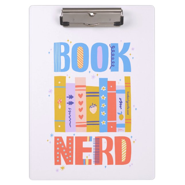 Book Nerd Clipboard – Bookish Pattern on Back (Front)