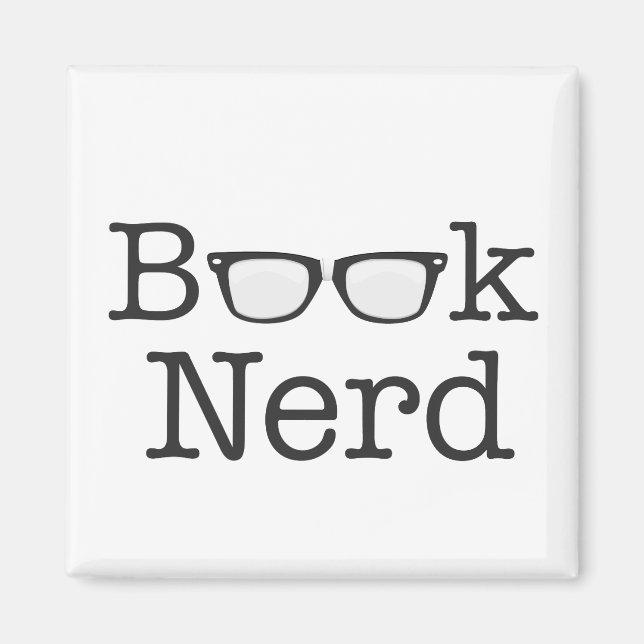 Book Nerd Funny Spectacles Text Magnet (Front)