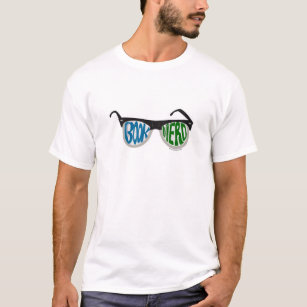 Book Nerd Glasses Fun Reader Cartoon Design T-Shirt