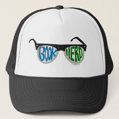 Book Nerd Glasses Fun Reader Cartoon Design Trucker Hat