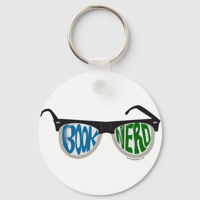 Book Nerd Glasses Keychain (Front)